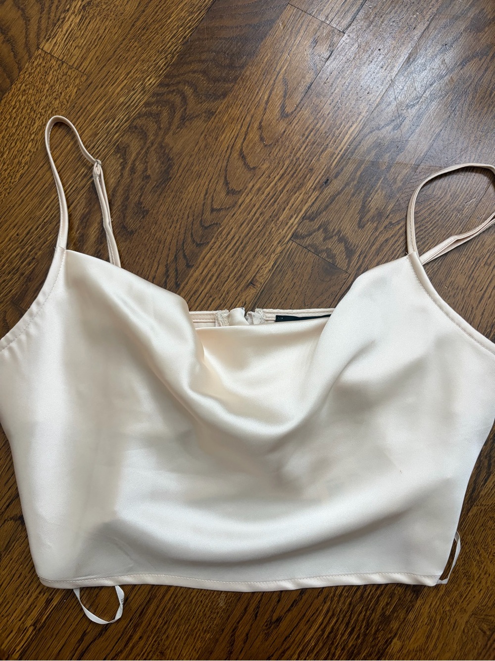 Forever 21 Satin Cowl Neck Camisole in Cream